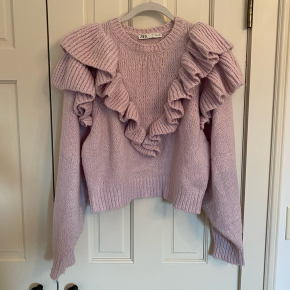 Zara Sweaters - Zara Purple Ruffles Sweater